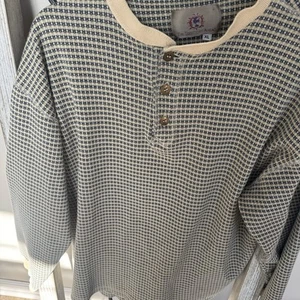 Camisa Henley The Territory Ahead Vintage XL EE. UU. Hecha en EE. UU. Tejido Waffle Algodón - Imagen 1 de 10