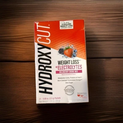 #1 Mezcla de bebidas para bajar de peso Hydroxycut con electrolitos sabor a mora silvestre 21 paquetes Foto 1 de 4