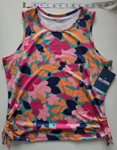 NWT Reel Legends Reel-Tec Girls Floral Swim Rash Guard Tank Top Sz L UPF 50 - Picture 1 of 6