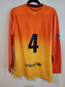 Camiseta de fútbol réplica FC Barcelona XL naranja amarillo degradado base Qatar - Imagen 1 de 9