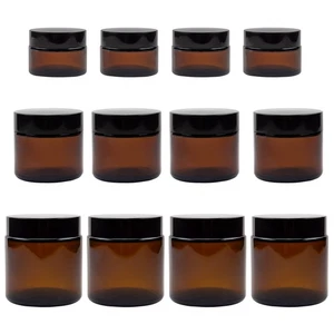Paquete combinado de frascos rectos de vidrio ámbar de 1, 2 y 4 oz 4 cada uno, 12 en total - Imagen 1 de 10
