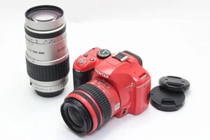 PENTAX K-x Red 18-55 100-300mm Lens Set Free Returns for Initial Defects - Picture 1 of 7