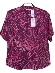 Tommy Bahama Island Zone Casa Grande Hawaiian Shirt XL Silk Cool Max Red NWT - Picture 1 of 5