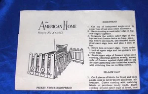 VTG MID CENTURY MAIL ORDER DIY PATTERN AMERICAN HOME MAGAZINE, PICKET FENCE BED - Picture 1 of 2