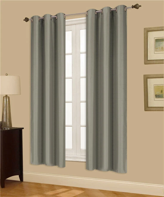 2 PANELES FORRADOS SÓLIDOS IMITACIÓN SEDA OJAL OJAL VENTANA CORTINA CORTINA 2 TAMAÑOS K32 Foto 1 de 1