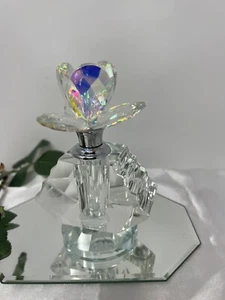 Iridescent Faceted Glass Perfume Bottle with Dabber 5” H - Picture 1 of 12