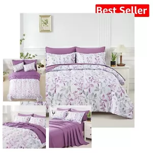 Elegant King Size Bedding Set: 7 PCS Soft Microfiber with Reversible Design - Picture 1 of 8