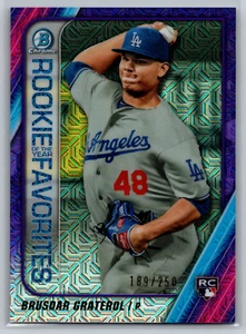 Brusdar Graterol 2020 Bowman Mega Rookie Of The Year Favorites Purple Mojo /250 - Picture 1 of 2