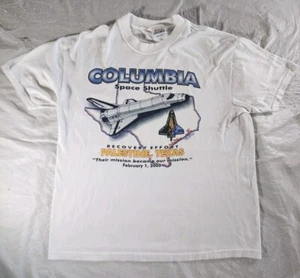 2003 NASA Palestine TX Recovery Effort Columbia Space Shuttle White Tshirt Large - Picture 1 of 13