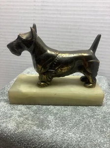 Scottie Dog Deco Marmorsockel mit Bronze-Finish - Bild 1 von 9