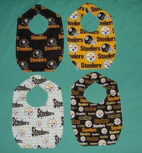 .NUEVO BABERO BEBÉ NIÑO HECHO A MANO PITTSBURGH STEELERS EQUIPO DE FÚTBOL ENVÍO descuento - Imagen 1 de 8