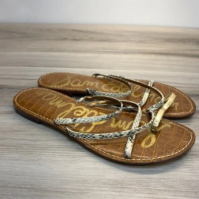 Sandalias chanclas Sam Edelman Gillian con estampado de serpiente para mujer talla 9M Foto 1 de 4