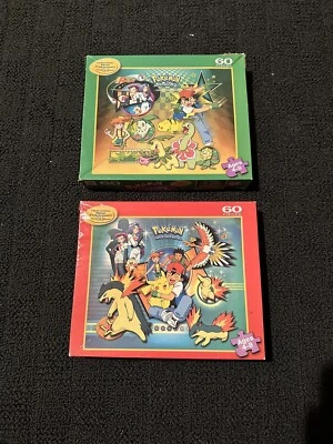 НАБОР ИЗ 2: Pokemon Puzzle Ash Misty Pikachu Team Rocket 2002 Hasbro MB полный - Изображение 1 из 4