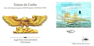 TRISTAN DA CUNHA 2015 1ST JUNE USS HORNET CAPTURES HMS PENGUIN M/S FDC - Picture 1 of 1
