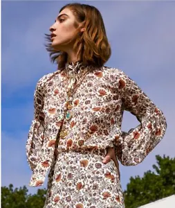 Gr. 12 Veronica Beard Arlene Bluse Multi Langarm Oberteil SEIDE neu mit Etikett $ 395 - Bild 1 von 10