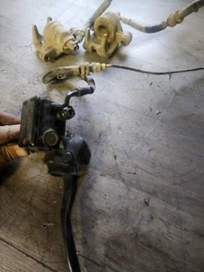 2008 HONDA FOREMAN 500 FRONT BRAKE MASTER CYLINDER LEVER W CALIPERS ++NEW PADS - Picture 1 of 8