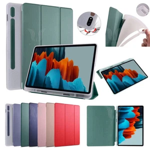 Für Samsung Galaxy Tab S8 S7 11" 12,4" S6 Lite PU Leder Hülle mit Stifthalter - Bild 1 von 48