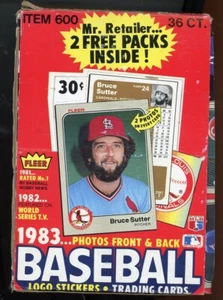 1983 FLEER BASEBALL BOX 38 PACKS PER BOX, 15 CARDS PER PACK - Picture 1 of 6
