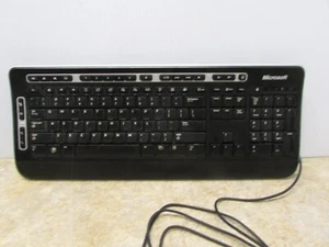 Microsoft Digital Media Keyboard 3000 Wired USB Model 1343 Black ~ Tested - Picture 1 of 2