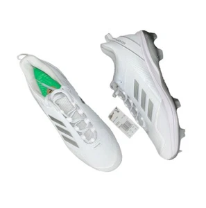 Adidas Icon 7 TPU Baseball Cleats White Metallic Silver NWT Men’s 12 - Picture 1 of 7