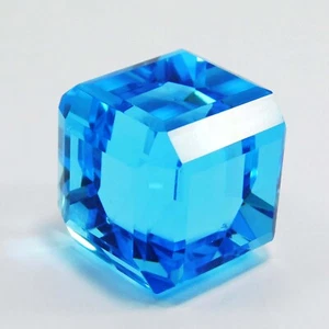Top Quality 123.30 Ct Natural Blue Aquamarine Cube cut Loose Gemstone Certified - Picture 1 of 6