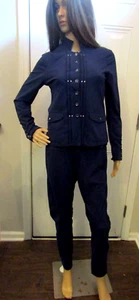Indies Womens 2 Piece Navy Blue Pantsuit Jacket Pants NWT Size 4/6 - Picture 1 of 19