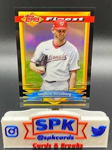 2021 Topps Finest Flashbacks Stephen Strasburg Black Refractor 9/25 Nationals 91 - Bild 1 von 2