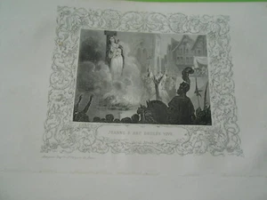 Gravure 19ème - Jeanne d'Arc brulée vive - Imagen 1 de 1