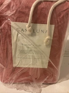 Casaluna Supima Percale Sheet Set Queen Size Rose Color 250 TC - Picture 1 of 5