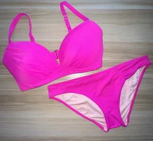 Victoria's Secret Bikini Women's 36D Angel Convertible Push Up Top L Bottom Pink - Picture 1 of 22