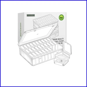 Organizador de cuentas a prueba de humedad con tapa con bisagras - Paquete de 3 mini cajas para manualidades - Imagen 1 de 11