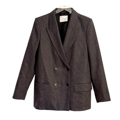 Jaqueta Blazer Wilfred Aritzia Peito Duplo Novo Destino Cinza Lã Cashmere 4 - Imagem 1 de 4