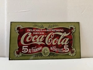Coca-Cola Vintage Tin Sign - Picture 1 of 1