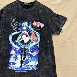 Hatsune Miku by Kirabagani Black Short Sleeve T-Shirt Size Medium Crypton Anime - Picture 1 of 10