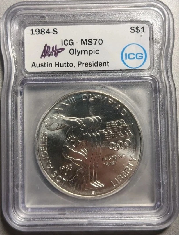 1983-S MS 70 LA Olympic Silver Commemorative ICG $1100 BOOK VALUE FLAWLESS! - Image 1 of 2