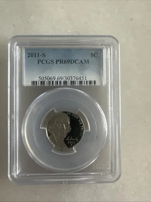 2011-S Jefferson Nickel Proof PCGS PR69DCAM 5C - Image 1 of 4