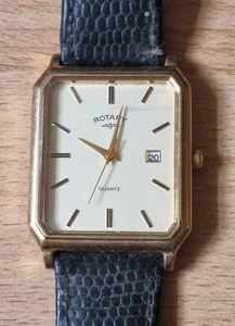 Rotary Gold Plated Men's Quartz Watch Time/Date Untested Spare or Repair - Picture 1 of 4