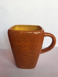 Wild Leaf Tea Company Mugs - Set of Two - Brownish Orange with Yellow inside  - Picture 1 of 11
