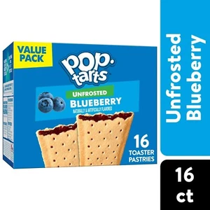 Pop-Tarts Unfrosted Blueberry Frühstück Toaster Gebäck, 27 Oz, 16 Stück - Bild 1 von 4