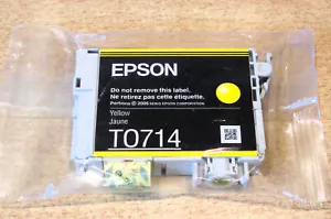 Original EPSON T0714 Cartouche d'encre jaune scellée sous vide à partir d'un véritable multipack - Photo 1/1