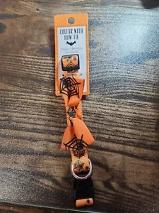 Spider Web Halloween Pet Collar Removable Cute Bow Tie with Adjustable Collar - Picture 1 of 3