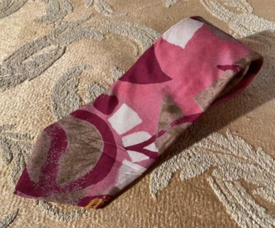 Corbata de crucero vintage años 70 rosa tropical años 70 retro ancha Groovy Funky Foto 1 de 4