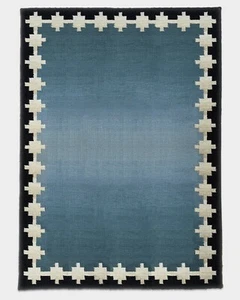 Blue Kilim Wool Boho Rug Handmade Moroccan Oriental Rug Vintage Southwest Border - Picture 1 of 7