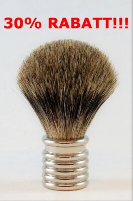 HANS BAIER - 30% OFF - Small Shaving Brush Badger Plucked Hair BRASS High Quality