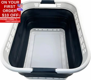 42L (11 Galloons) Collapsible Plastic Laundry Basket - Foldable Pop up Storage C - Picture 1 of 12
