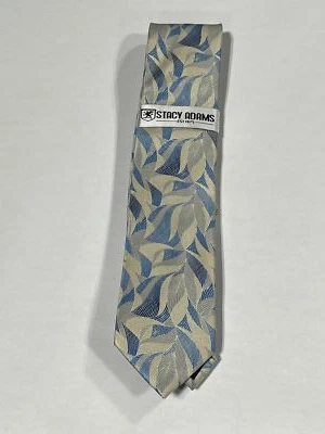 Mens Stacy Adams Blue And Beige Tie With Matching Pocket Square NWOT - Image 1 of 4