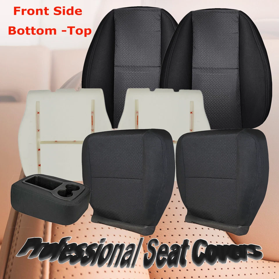 Черный верхний нижний тканевый чехол на сиденье для Chevy Silverado 1500 2500HD 3500HD 2007-14 - Изображение 1 из 4