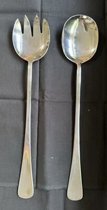 Set Of 2 Godinger Sliver 18/0 Stainless Serving Fork & Spoon - Picture 1 of 5