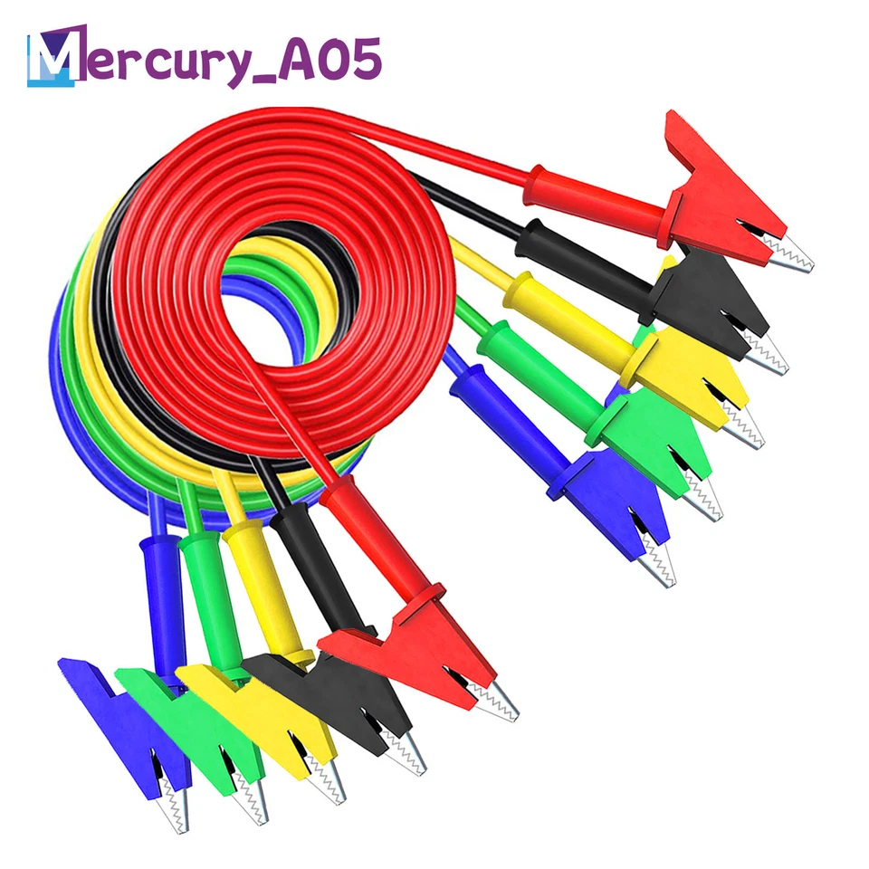 Krokodilklemmen Testleitungen Doppelendiges Krokodil Kupferkabel 5 Stück