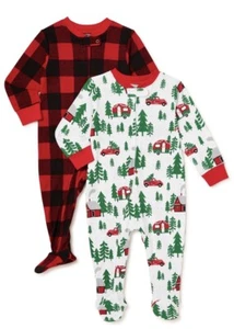 Pigiama Holiday Time Bambino Natale Sonno e Gioco Ragazzi Ragazze Taglia 0/3 Mesi - Foto 1 di 3